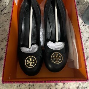 Tory Burch Black Wedge Heels